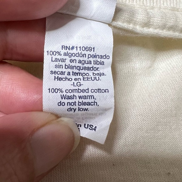 NWOT Marie Digby Fairy Quote Graphic {Royal Apparel} T-Shirt Cream Women’s Sz L - Picture 8 of 8